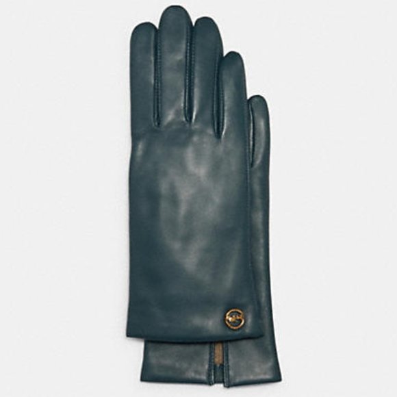 Coach Horse And Carriage Plaque Leather Tech Gloves 6 1/2 - Picture 1 of 1